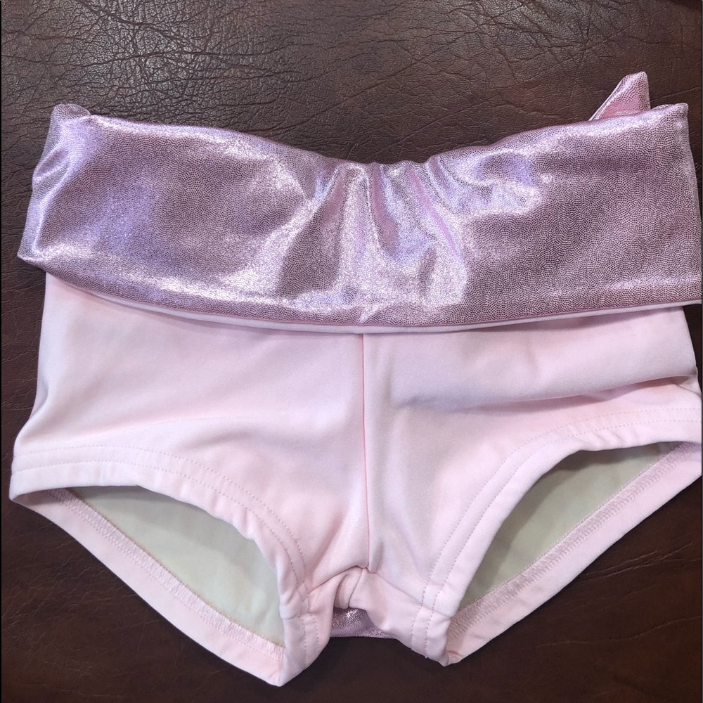 Pink dance shorts with tie